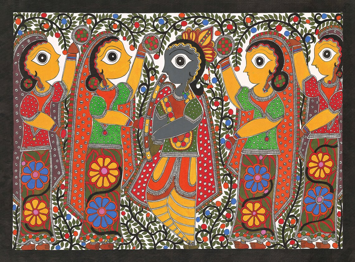Vibrant Madhubani Paintings — hand-painted Madhubani folk art
