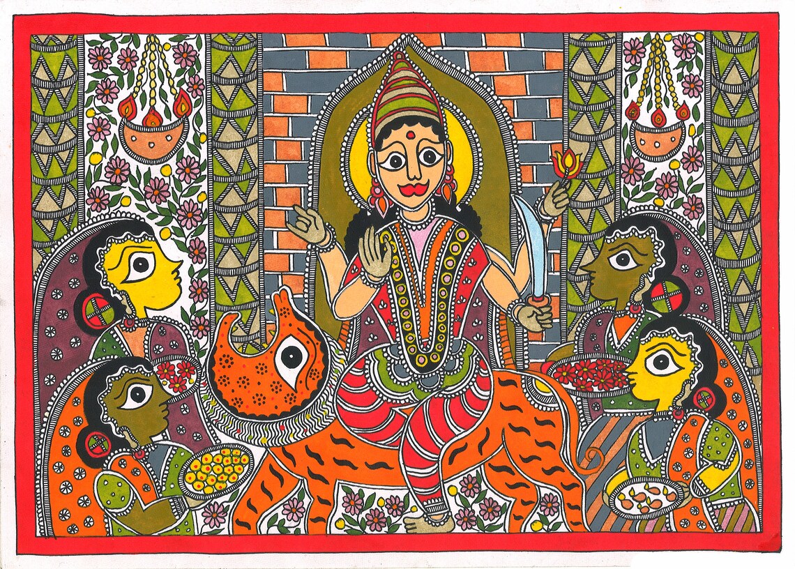 Vibrant Madhubani Paintings — hand-painted Madhubani folk art