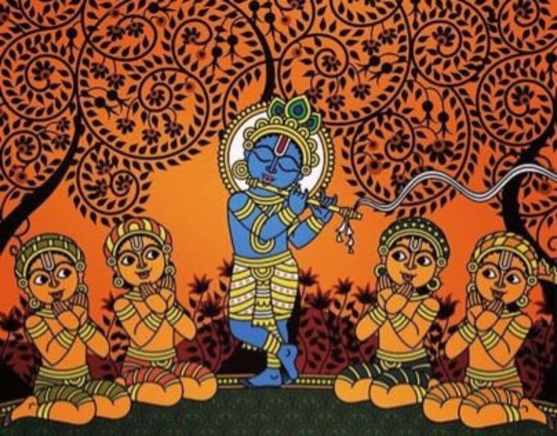 Vibrant Madhubani Paintings — hand-painted Madhubani folk art